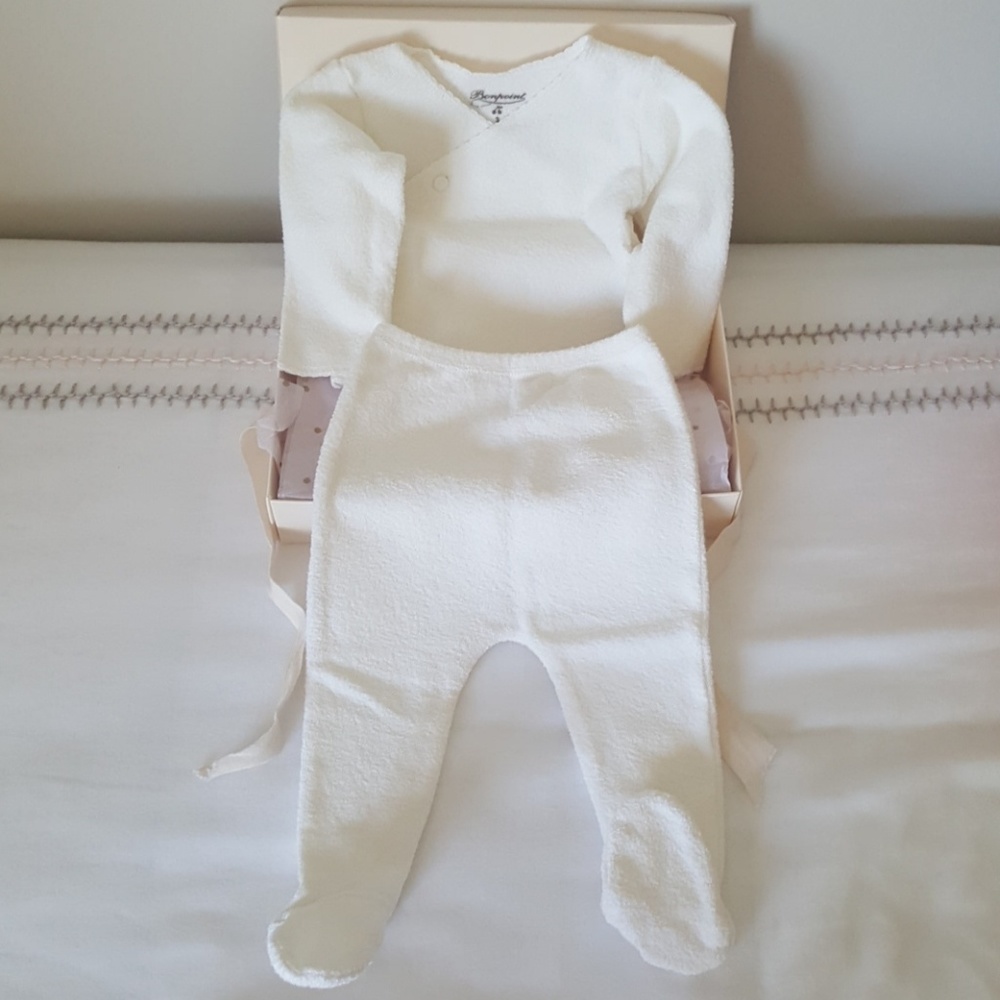 Bonpoint Size 3 months 2 piece Terry Baby Footie - Picture 3 of 8